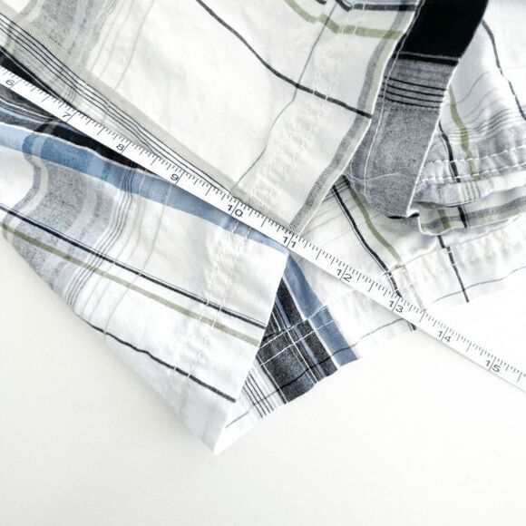 LEE Dungarees Mens Cargo Plaid Casual Flat Front Shorts Blue White Size 36 - Picture 8 of 9